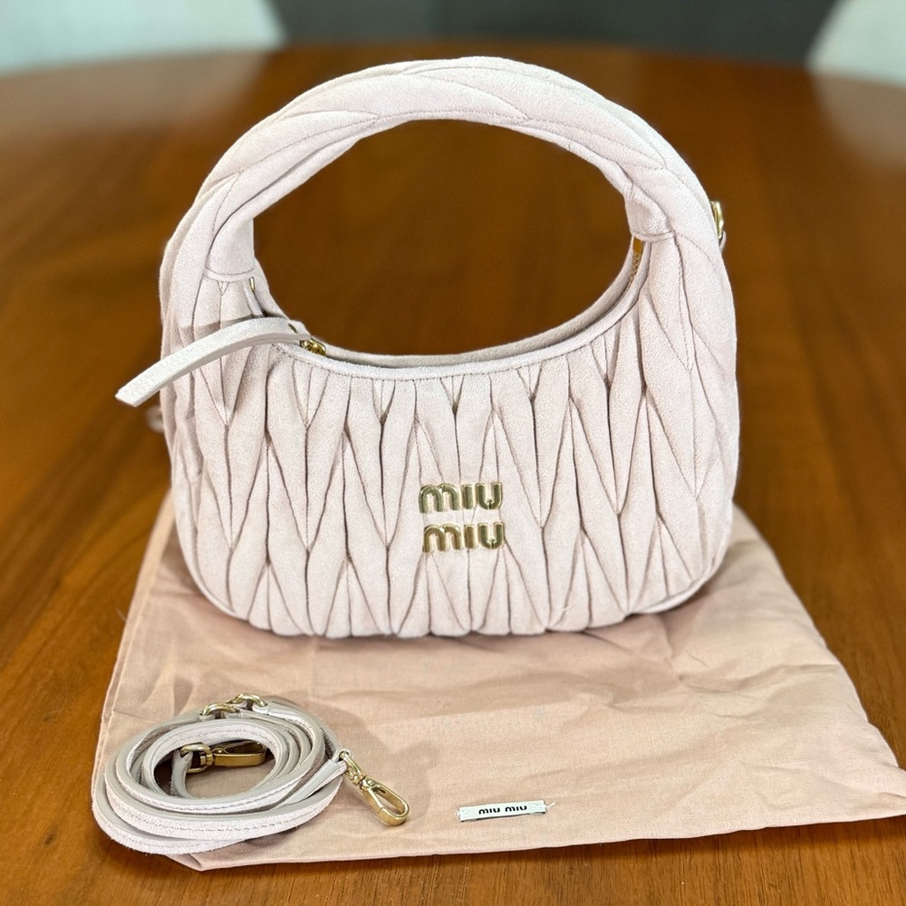 Miu Miu Blush Pink Quilted Shoulder Bag with Gold Hardware - Picture 16 of 16